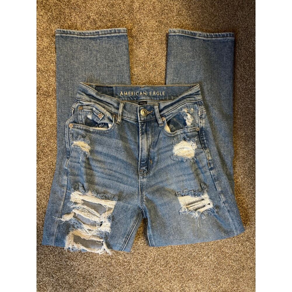 American Eagle High Rise Mom Jeans Size 0